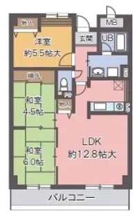 ソアール門戸荘【5階】の間取り