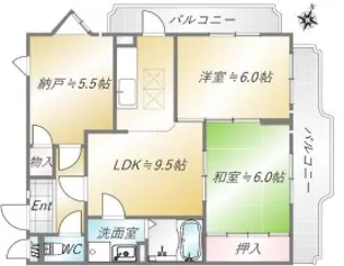 ビラユニオン東灘【2階】の間取り