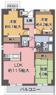 ソアール門戸荘【3階】の間取り