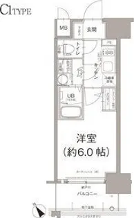 エスリード大阪デュアルゲート【13階】の間取り