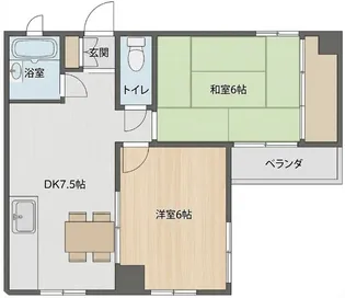 サンパレス21新明【2階】の間取り