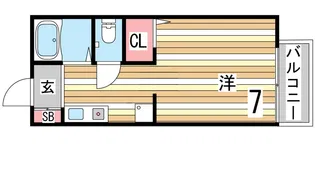 甲南ハイツ【1階】の間取り