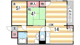 御影オークマンション【2階】の間取り