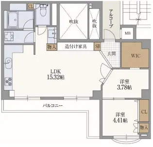 サンクラッソ阪急六甲駅前EAST【2階】の間取り
