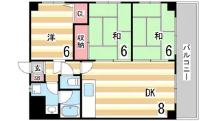フォーラム城ヶ岡壱番館【2階】の間取り