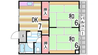 シャトー朝霧【5階】の間取り