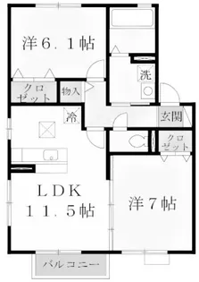 ウィルモア垂水C棟【1階】の間取り