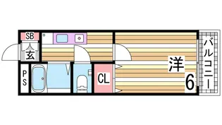 アンピエスぜん【4階】の間取り