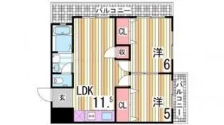 コーポ森本【2階】の間取り