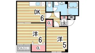 ルミエール大田【203号室】の間取り