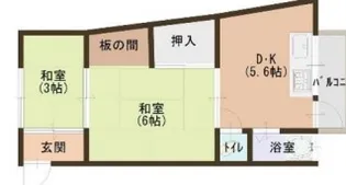 マツナガハイツ【2階】の間取り