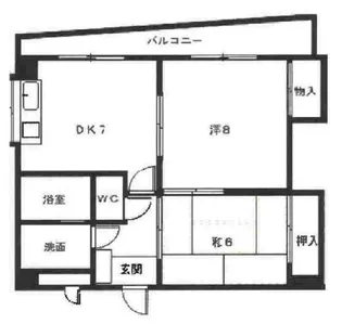 泉ケ丘マンション【2階】の間取り