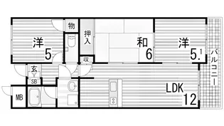 フォーラム城ヶ岡弐番館【1階】の間取り
