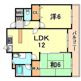 グリーンパレス塩屋【2階】の間取り