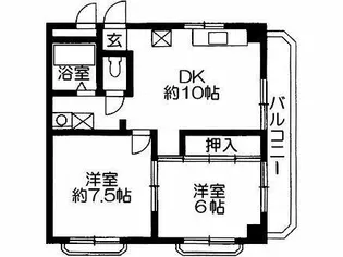 西村マンション(東)【2階】の間取り