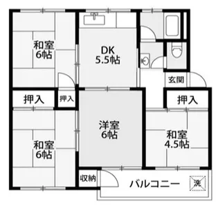神陵台北住宅67号棟【4階】の間取り