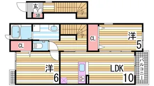 2LDKの間取り画像