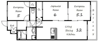 フォーラム城ヶ岡弐番館【1階】の間取り
