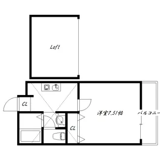 1SKの間取り画像