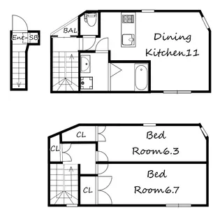 ブロンテ大久保駅前III【2階】の間取り