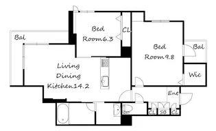 エクセレントガーデンヒルズ A棟【2階】の間取り