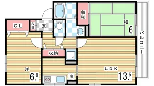 サニーガーデン須磨【2階】の間取り