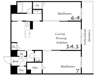 エクセレントガーデンヒルズ【1階】の間取り