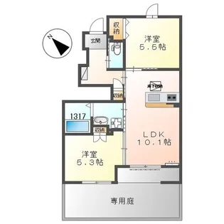 サンモール金ヶ崎【1階】の間取り