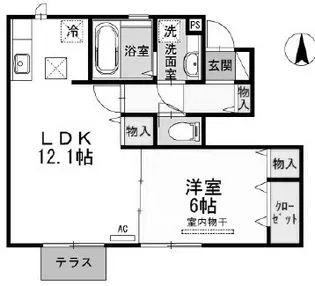 アウグーリオカーサ【1階】の間取り