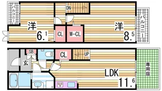 クレール有瀬【1階】の間取り