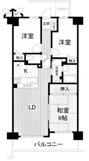 ウェルフェア明石【6階】の間取り