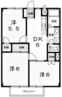 ニューシティー田中Ⅱ【2階】の間取り