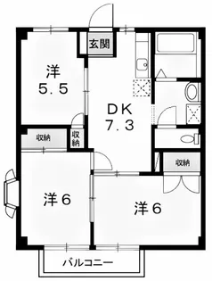 サンハイツ(片山)【1階】の間取り