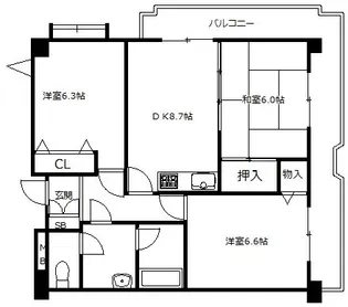 ルミエール明石【7階】の間取り