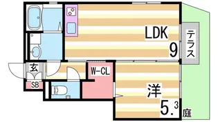 セジュール名谷II【1階】の間取り