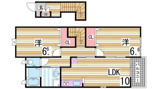 メゾンオルタンシア【2階】の間取り