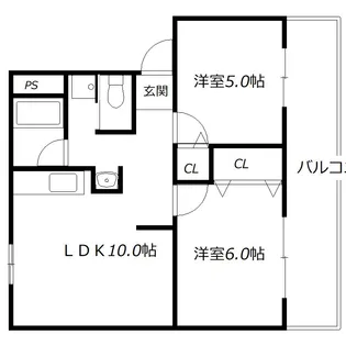 高津橋農住団地A棟【5階】の間取り