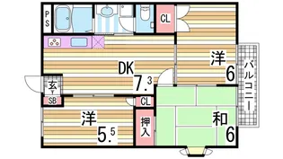 サンハイツ(片山)【1階】の間取り