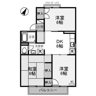 シティーハウスウエハラ D棟【2階】の間取り