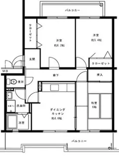 井吹東シティコート15号棟【3階】の間取り