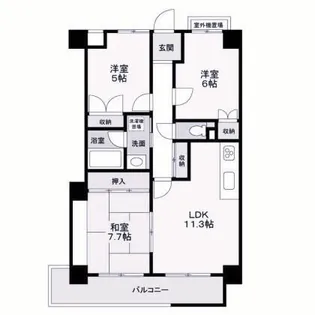 エンゼラート明石【9階】の間取り