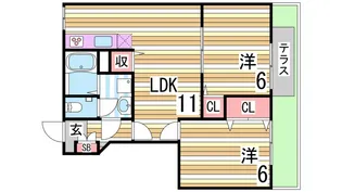 シーベルハイツA【1階】の間取り