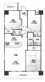フロックス西明石【2階】の間取り
