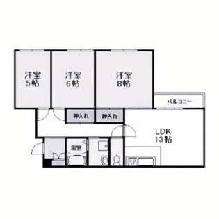 2LDKの間取り画像