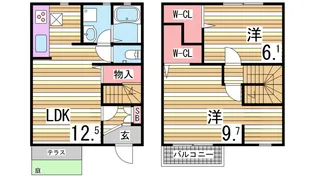 兵庫県神戸市西区長畑町【テラスハウス】の間取り