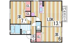 ウィルモア垂水D棟【2階】の間取り