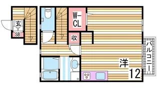 クレールベルヴィル立花 B棟【2階】の間取り