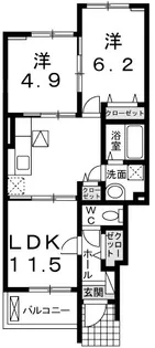 アンサードリームNKT【1階】の間取り