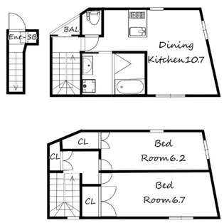 ブロンテ大久保駅前III【1階】の間取り