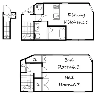 ブロンテ大久保駅前III【1階】の間取り